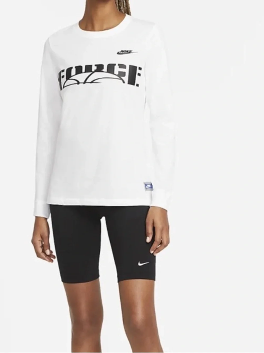 Nike Tight Fit Collant Bike Shorts Black High-Rise  with Swoosh Medium